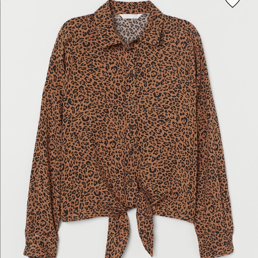 H&M leopard blouse